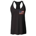 thumbnail image 1 of Shop4Ever Women's Distressed American Flag Pocket Size USA Patriotic 4th of July  Racerback Tank Top X-Large Black, 1 of 5