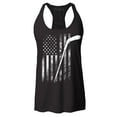 thumbnail image 1 of Shop4Ever Women's Distressed Hockey American Flag Patriotic Sports  Racerback Tank Top X-Small Black, 1 of 5