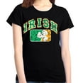 thumbnail image 1 of Shop4Ever Women's Distressed Irish Flag St. Patrick's Day Graphic T-Shirt XX-Large Black, 1 of 5