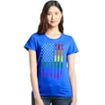 thumbnail image 1 of Shop4Ever Women's Distressed Rainbow Flag Gay Pride Graphic T-Shirt Medium Royal Blue, 1 of 5
