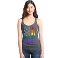 thumbnail image 1 of Shop4Ever Women's Distressed Rainbow Flag Gay Pride Racerback Tank Top Large Charcoal, 1 of 5