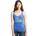 thumbnail image 1 of Shop4Ever Women's Distressed Rainbow Flag Gay Pride Racerback Tank Top Medium Royal Blue, 1 of 5
