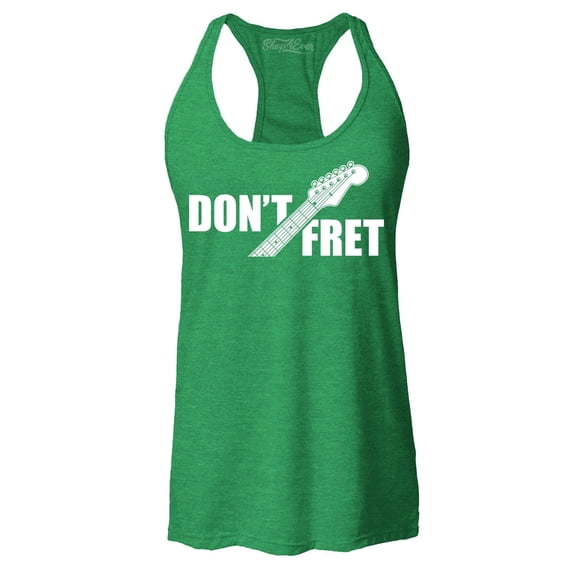 Shop4Ever Women's Don't Fret Guitar Musician Racerback Tank Top XX-Large Kelly Green