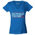 thumbnail image 1 of Shop4Ever Women's Donald Trump 2024 Presidential Election Slim Fit V-Neck T-Shirt Small Heather Royal Blue, 1 of 5