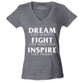 thumbnail image 1 of Shop4Ever Women's Dream Like Martin Fight Like Malcolm Inspire Like Obama Slim Fit V-Neck T-Shirt Small Heather Charcoal, 1 of 5