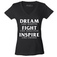 thumbnail image 1 of Shop4Ever Women's Dream Like Martin Fight Like Malcolm Inspire Like Obama Slim Fit V-Neck T-Shirt X-Large Black, 1 of 5