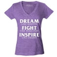 thumbnail image 1 of Shop4Ever Women's Dream Like Martin Fight Like Malcolm Inspire Like Obama Slim Fit V-Neck T-Shirt X-Large Heather Purple, 1 of 5