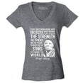 thumbnail image 1 of Shop4Ever Women's Dreamer Change The World Quote Harriet Tubman Slim Fit V-Neck T-Shirt Medium Heather Charcoal, 1 of 5