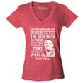 thumbnail image 1 of Shop4Ever Women's Dreamer Change The World Quote Harriet Tubman Slim Fit V-Neck T-Shirt Small Heather Red, 1 of 5