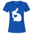 thumbnail image 1 of Shop4Ever Women's Easter Bunny Rabbit with Heart Graphic T-Shirt Medium Royal Blue, 1 of 5