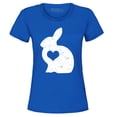 thumbnail image 1 of Shop4Ever Women's Easter Bunny Rabbit with Heart Graphic T-Shirt X-Large Royal Blue, 1 of 5