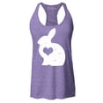 thumbnail image 1 of Shop4Ever Women's Easter Bunny Rabbit with Heart Racerback Tank Top X-Large Purple, 1 of 5