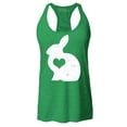 thumbnail image 1 of Shop4Ever Women's Easter Bunny Rabbit with Heart Racerback Tank Top XX-Large Kelly Green, 1 of 5