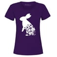 thumbnail image 1 of Shop4Ever Women's Easter Bunny Rabbit with Spring Flowers  Graphic T-Shirt Medium Purple, 1 of 5