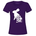 thumbnail image 1 of Shop4Ever Women's Easter Bunny Rabbit with Spring Flowers  Graphic T-Shirt XX-Large Purple, 1 of 5