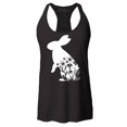 thumbnail image 1 of Shop4Ever Women's Easter Bunny Rabbit with Spring Flowers  Racerback Tank Top Large Black, 1 of 5