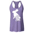 thumbnail image 1 of Shop4Ever Women's Easter Bunny Rabbit with Spring Flowers  Racerback Tank Top X-Small Purple, 1 of 5