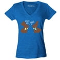 thumbnail image 1 of Shop4Ever Women's Easter Chocolate Bunnies My Butt Hurts What? Slim Fit V-Neck T-Shirt Medium Heather Royal Blue, 1 of 5