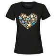 thumbnail image 1 of Shop4Ever Women's Easter Heart Bunny Carrot Daisy Spring Cluster Graphic T-Shirt Large Black, 1 of 5