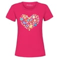 thumbnail image 1 of Shop4Ever Women's Easter Heart Bunny Carrot Daisy Spring Cluster Graphic T-Shirt XX-Large Heliconia Pink, 1 of 5