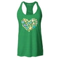 thumbnail image 1 of Shop4Ever Women's Easter Heart Bunny Carrot Daisy Spring Cluster Racerback Tank Top Large Kelly Green, 1 of 5