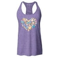 thumbnail image 1 of Shop4Ever Women's Easter Heart Bunny Carrot Daisy Spring Cluster Racerback Tank Top Large Purple, 1 of 5