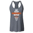 thumbnail image 1 of Shop4Ever Women's Eat Sleep Basketball Repeat Racerback Tank Top Medium Charcoal, 1 of 5