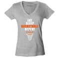 thumbnail image 1 of Shop4Ever Women's Eat Sleep Basketball Repeat Slim Fit V-Neck T-Shirt X-Small Sports Grey, 1 of 5