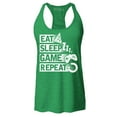 thumbnail image 1 of Shop4Ever Women's Eat Sleep Game Repeat Racerback Tank Top Medium Kelly Green, 1 of 5