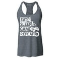 thumbnail image 1 of Shop4Ever Women's Eat Sleep Game Repeat Racerback Tank Top Small Charcoal, 1 of 5