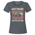thumbnail image 1 of Shop4Ever Women's Eat Trash Get Hit by Car  Graphic T-Shirt Small Dark Heather, 1 of 5
