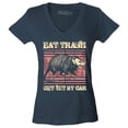 thumbnail image 1 of Shop4Ever Women's Eat Trash Get Hit by Car  Slim Fit V-Neck T-Shirt XX-Large Charcoal, 1 of 5