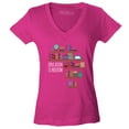 thumbnail image 1 of Shop4Ever Women's Education is Freedom African History Books Slim Fit V-Neck T-Shirt Small Pink, 1 of 5