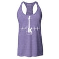 thumbnail image 1 of Shop4Ever Women's Electric Guitar Heartbeat Musician Racerback Tank Top X-Large Purple, 1 of 5