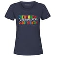 thumbnail image 1 of Shop4Ever Women's Everyone Communicates Differently Autism Graphic T-Shirt Small Navy, 1 of 5