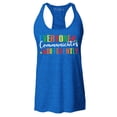 thumbnail image 1 of Shop4Ever Women's Everyone Communicates Differently Autism Racerback Tank Top Small Royal Blue, 1 of 5