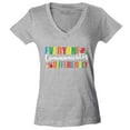thumbnail image 1 of Shop4Ever Women's Everyone Communicates Differently Autism Slim Fit V-Neck T-Shirt Medium Sports Grey, 1 of 5