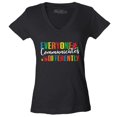 thumbnail image 1 of Shop4Ever Women's Everyone Communicates Differently Autism Slim Fit V-Neck T-Shirt X-Large Black, 1 of 5