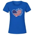 thumbnail image 1 of Shop4Ever Women's Faith Family Freedom American Flag Heart USA Graphic T-Shirt X-Large Royal Blue, 1 of 5