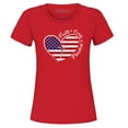 thumbnail image 1 of Shop4Ever Women's Faith Family Freedom American Flag Heart USA Graphic T-Shirt XXX-Large Red, 1 of 5
