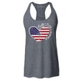 thumbnail image 1 of Shop4Ever Women's Faith Family Freedom American Flag Heart USA Racerback Tank Top X-Large Charcoal, 1 of 5