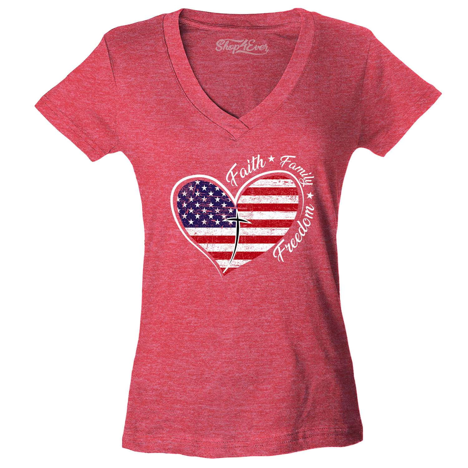 Faith Family Freedom American Flag Gift T-Shirt