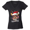 thumbnail image 1 of Shop4Ever Women's Feliz Navidog Navidad Dog Santa Chihuahua Slim Fit V-Neck T-Shirt X-Large Black, 1 of 5