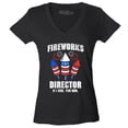 thumbnail image 1 of Shop4Ever Women's Fireworks Director 4th of July Slim Fit V-Neck T-Shirt XX-Large Black, 1 of 5