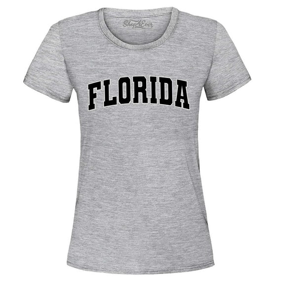 Shop4Ever Women's Florida State Letter Print Graphic T-Shirt XX-Large Sports Grey