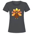 thumbnail image 1 of Shop4Ever Women's Football Turkey Thanksgiving Graphic T-Shirt Large Charcoal, 1 of 5
