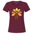 thumbnail image 1 of Shop4Ever Women's Football Turkey Thanksgiving Graphic T-Shirt Medium Maroon, 1 of 5