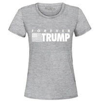 Shop4Ever Women's Forever Trump Graphic T-Shirt Large Sports Grey