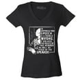 thumbnail image 1 of Shop4Ever Women's Free Speech Inspiring Quote Frederick Douglass Slim Fit V-Neck T-Shirt Medium Black, 1 of 5