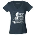 thumbnail image 1 of Shop4Ever Women's Free Speech Inspiring Quote Frederick Douglass Slim Fit V-Neck T-Shirt Medium Charcoal, 1 of 5